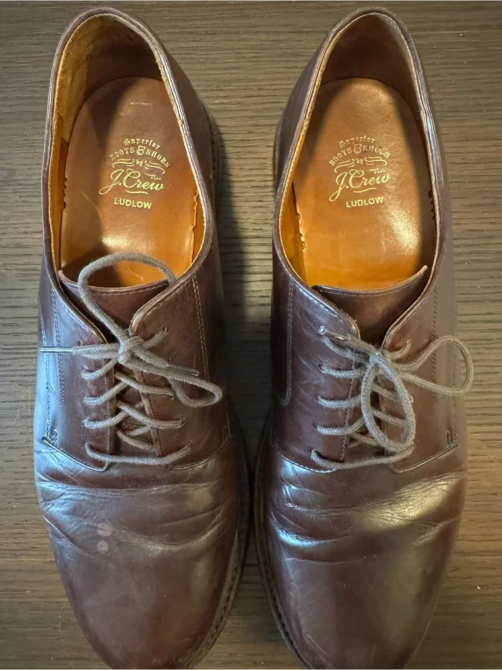 J. Crew Ludlow Derbies Dark Brown Leather Size 12 Men
